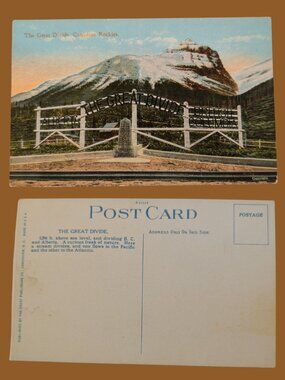 10/$25 Vintage The Great Divide Alberta and British Columbia Postcard